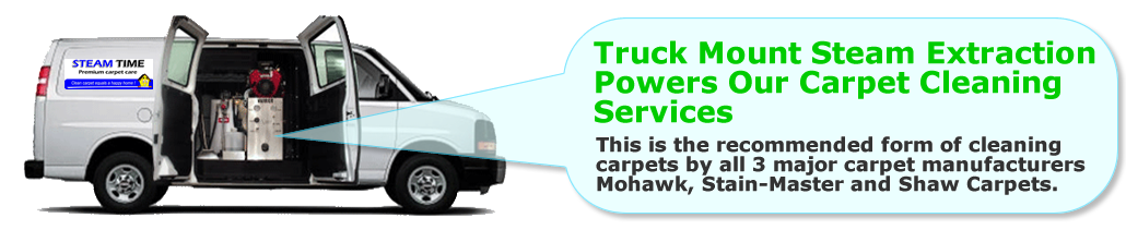 Truck mount steam extraction powers our carpet cleaning service.
